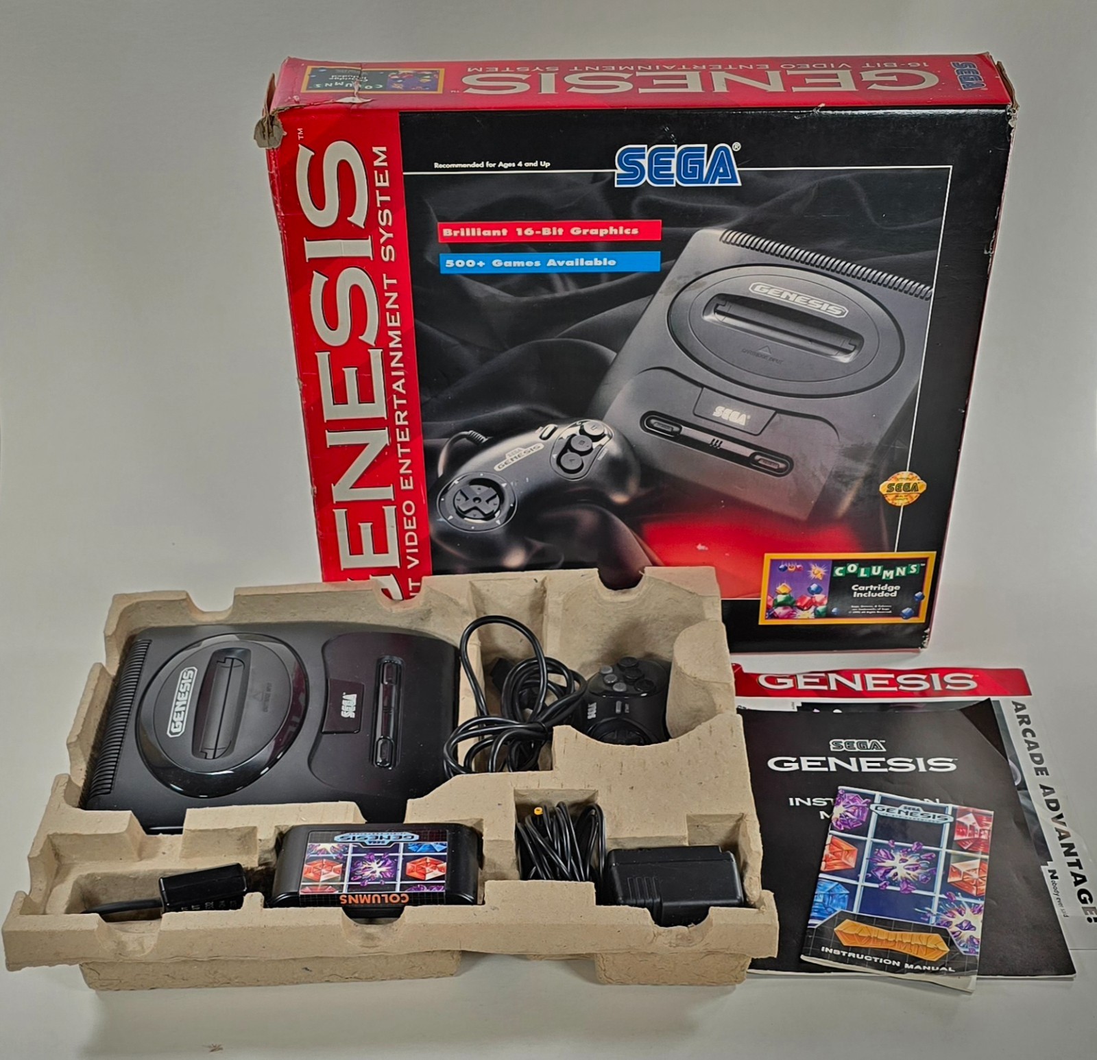 RARE SEGA Genesis Model 2 System [Columns Bundle] CIB, Tested/Working READ DESC.