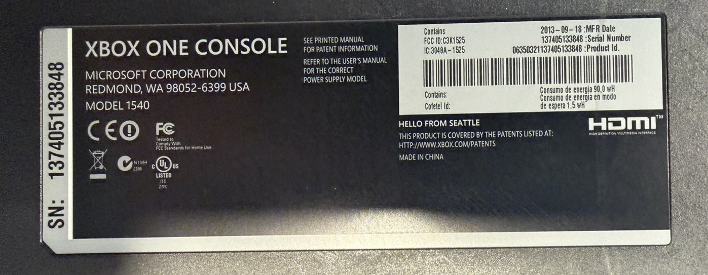 Microsoft Xbox One 1540 500GB Console Bundle Controller HDMI Turtle Beach