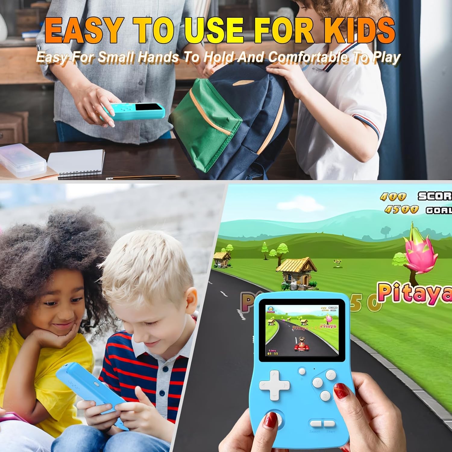 139 Preloaded Portable Handheld Game Player 3.0 Inch Blue