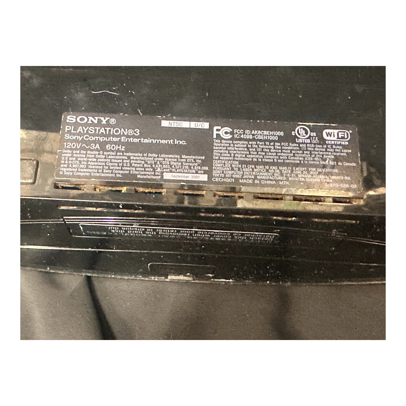 Sony PlayStation 3 PS3 Fat Console Cords CECHG01 Powers On Untested – For Parts