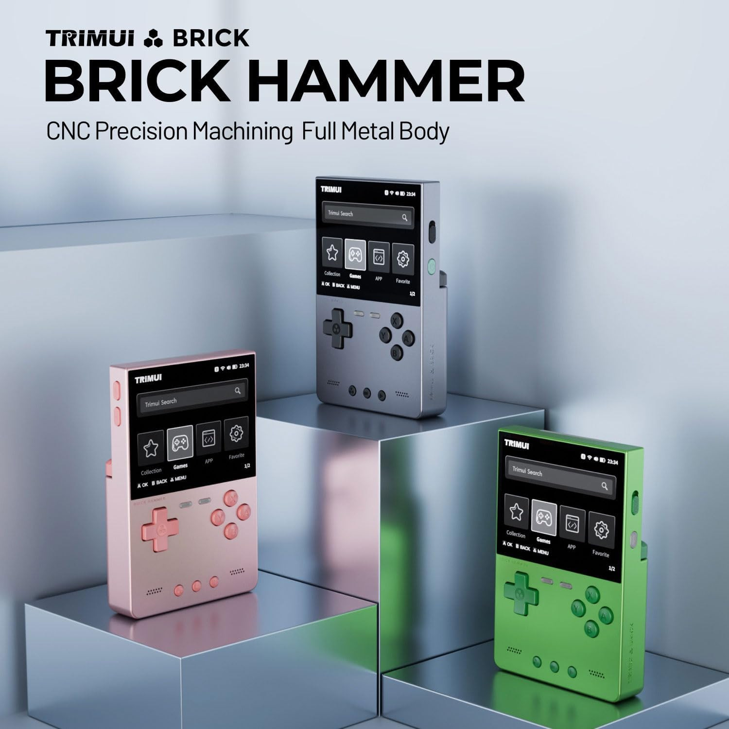 Trimui Brick Hammer Handheld Game Console with 3.2 Inch IPS Screen and 3000Mah B