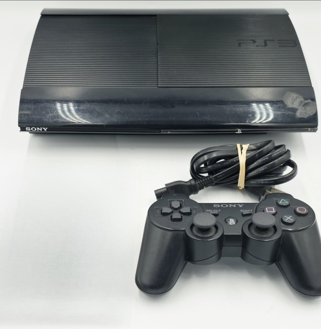 SONY PlayStation 3 PS3 Super Slim 500GB CECH-4001C Black Console Bundle Tested