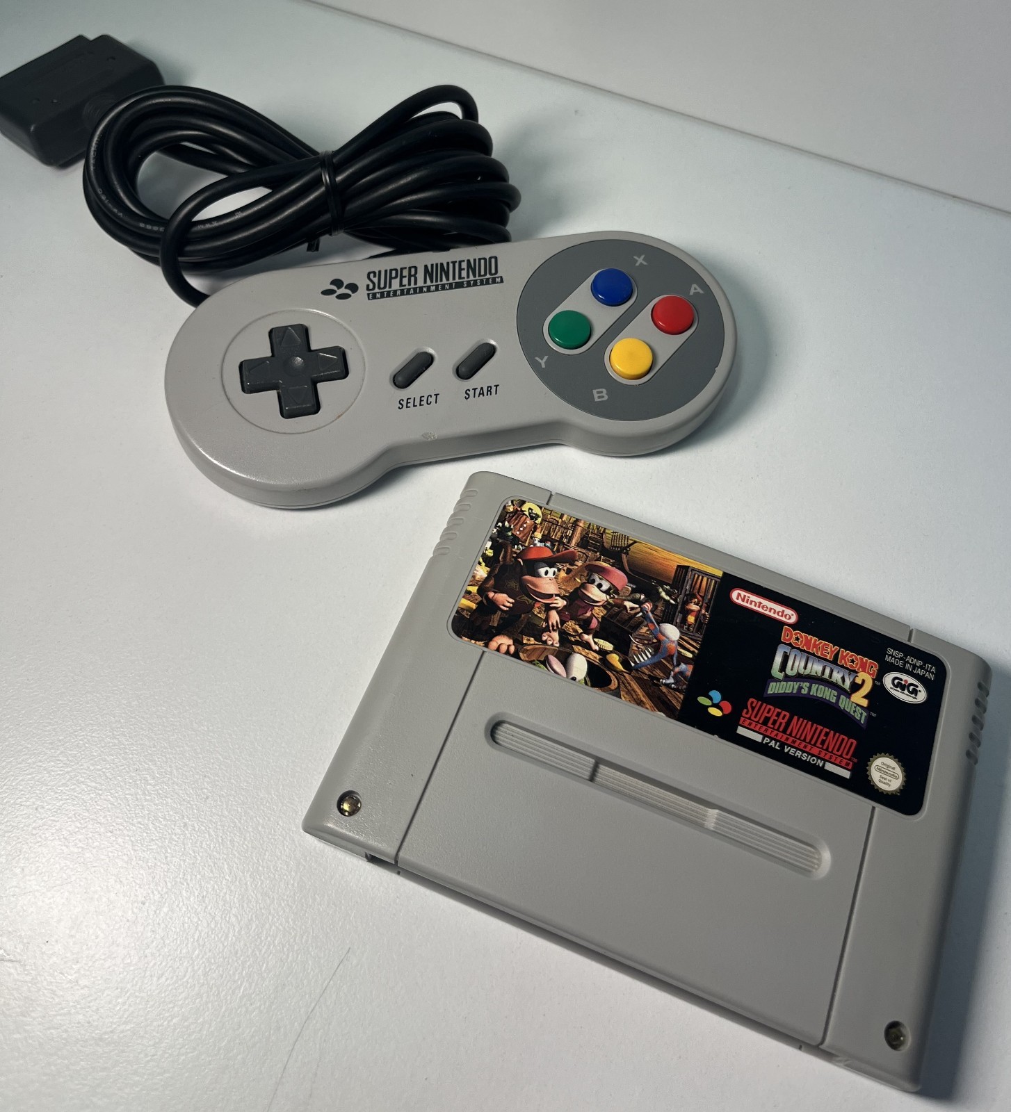 SUPER NINTENDO DONKEY KONG CONSOLE 2 SET GIG SNES PAL SNSP-S-CD(A)-ITA BOXED