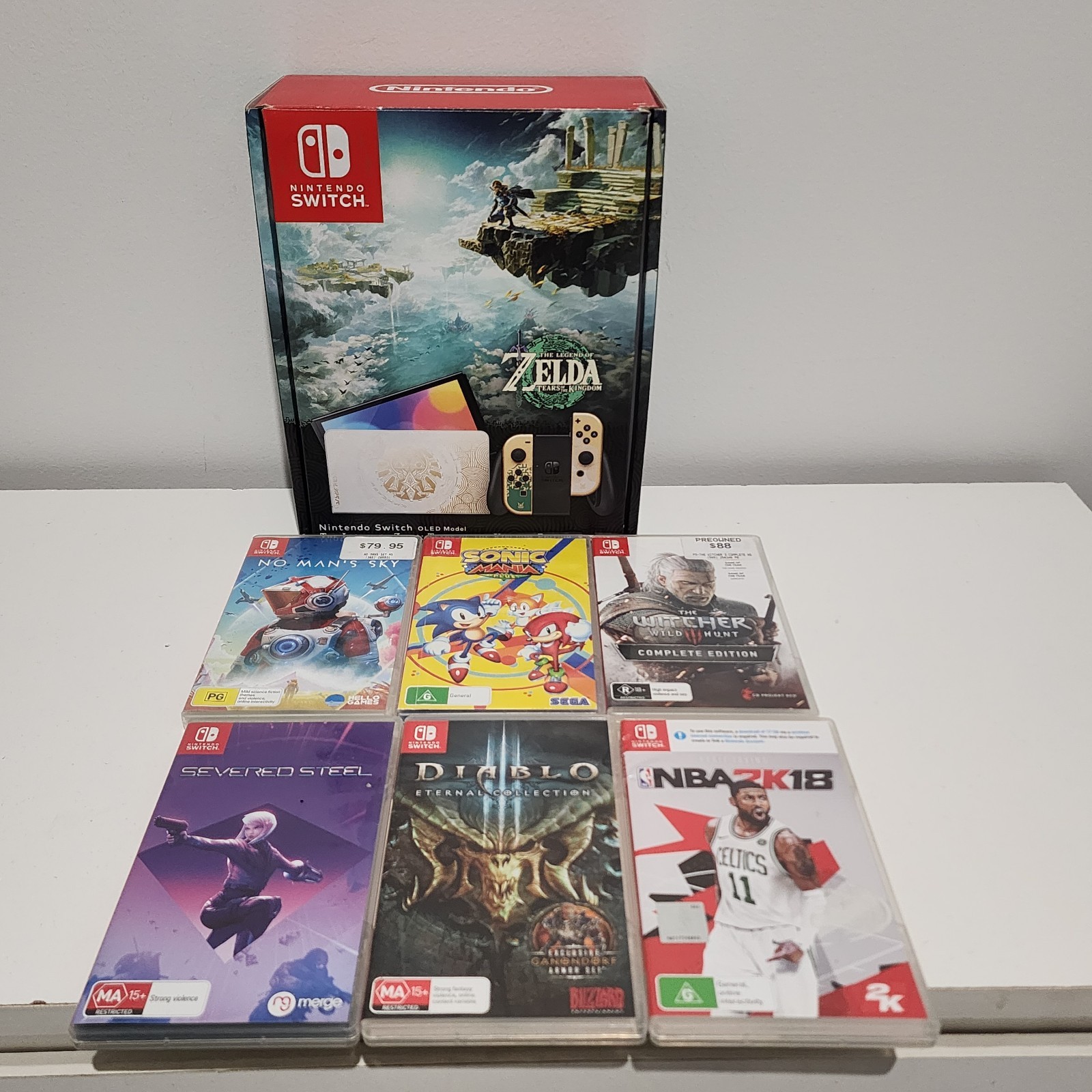 Nintendo Switch OLED Model Legend of Zelda + Game Bundle Free Shipping