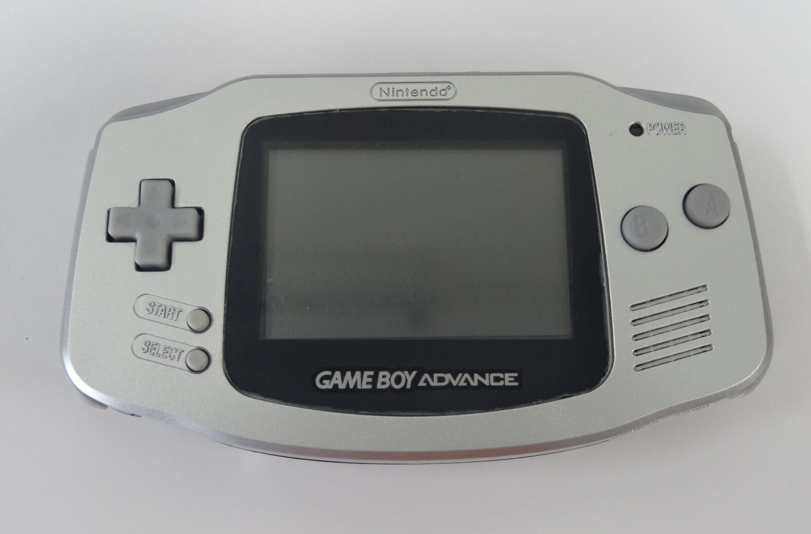 GBA Platinum/Silver Nintendo Game Boy Advance AGB-001 Tested/Working