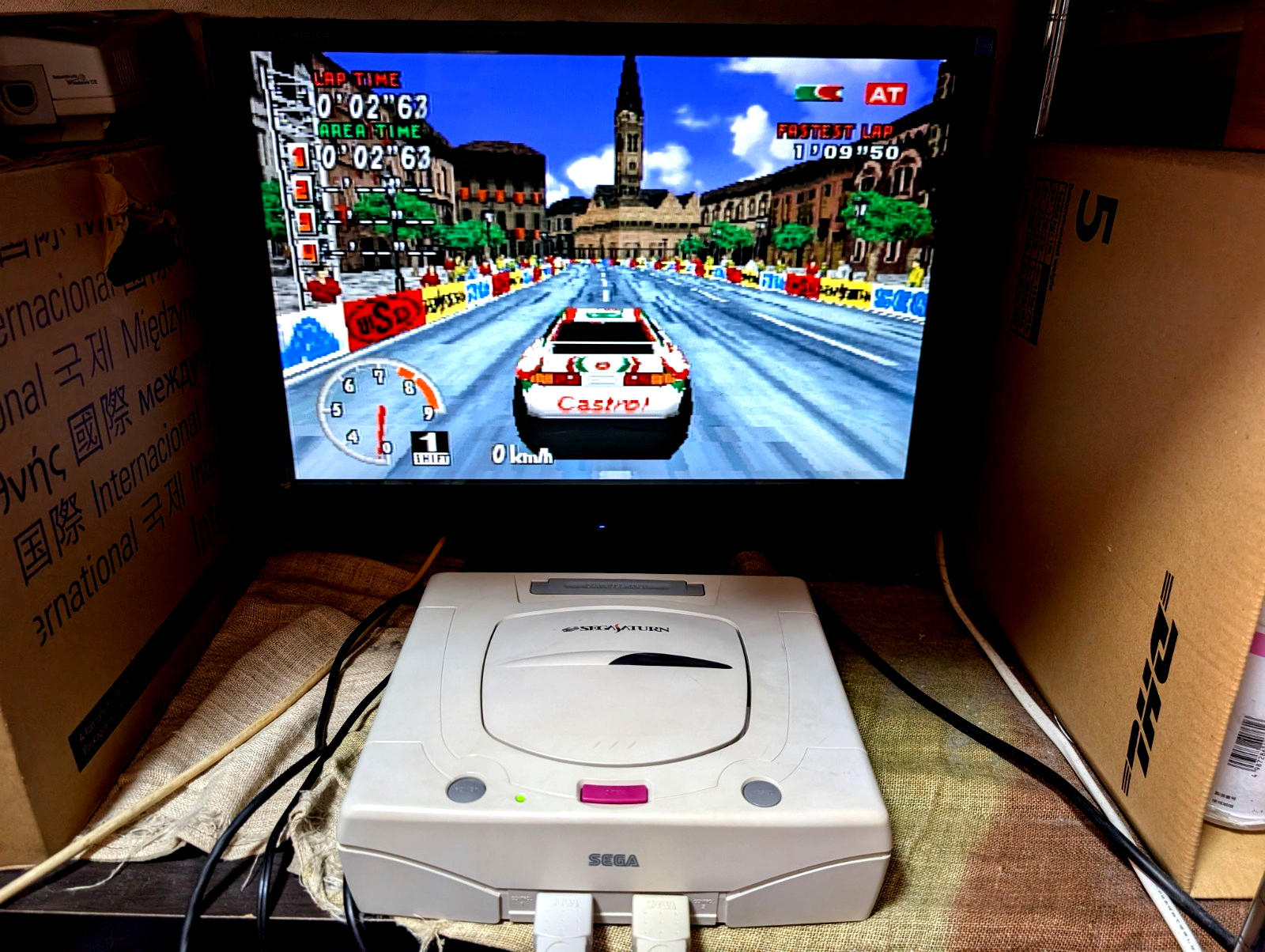 Sega Saturn White Console 3D Multi controller Nights Virtual-On Japan