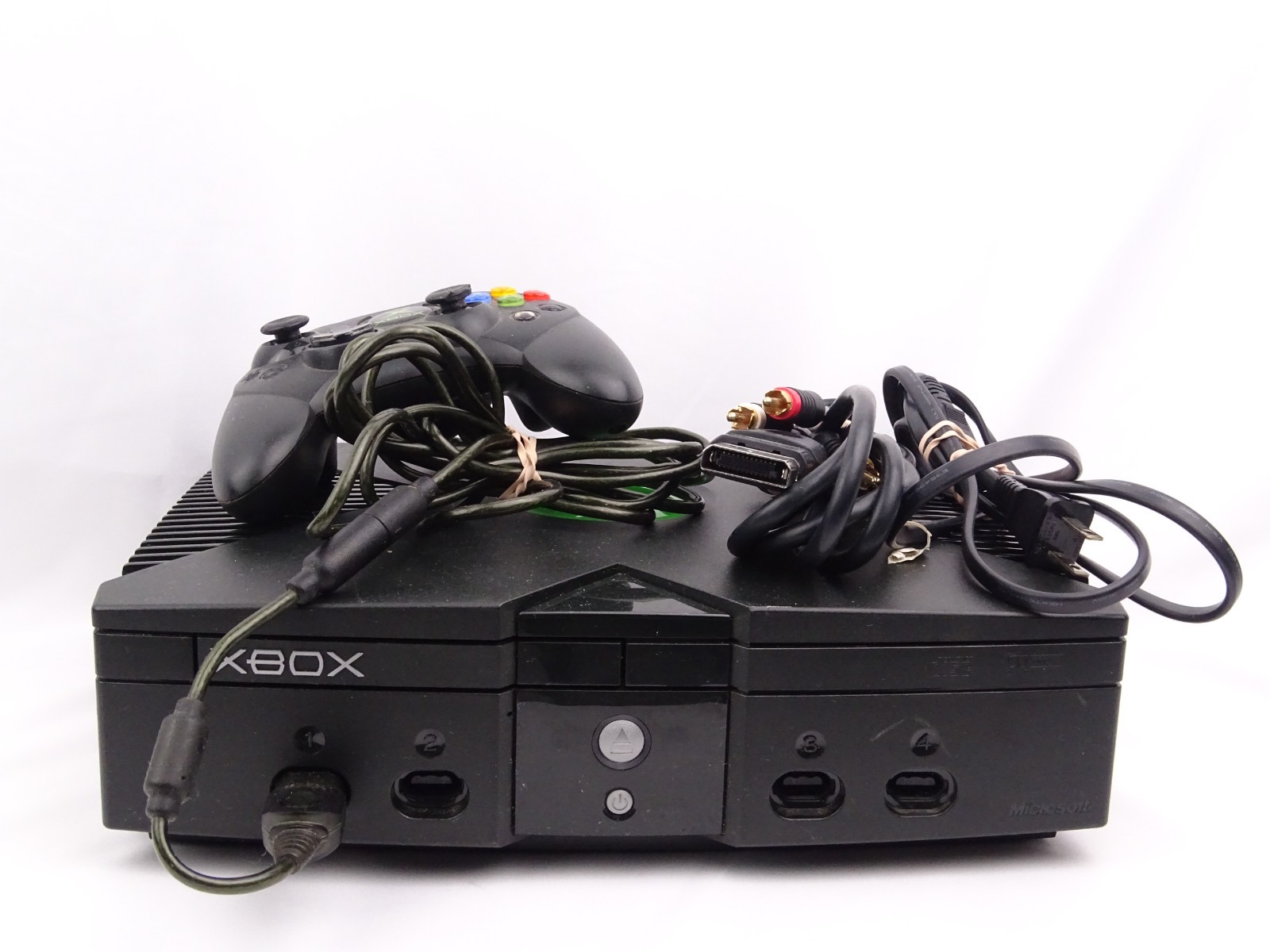 Microsoft Original Xbox OG Console Controller Power AV Cable Tested Working