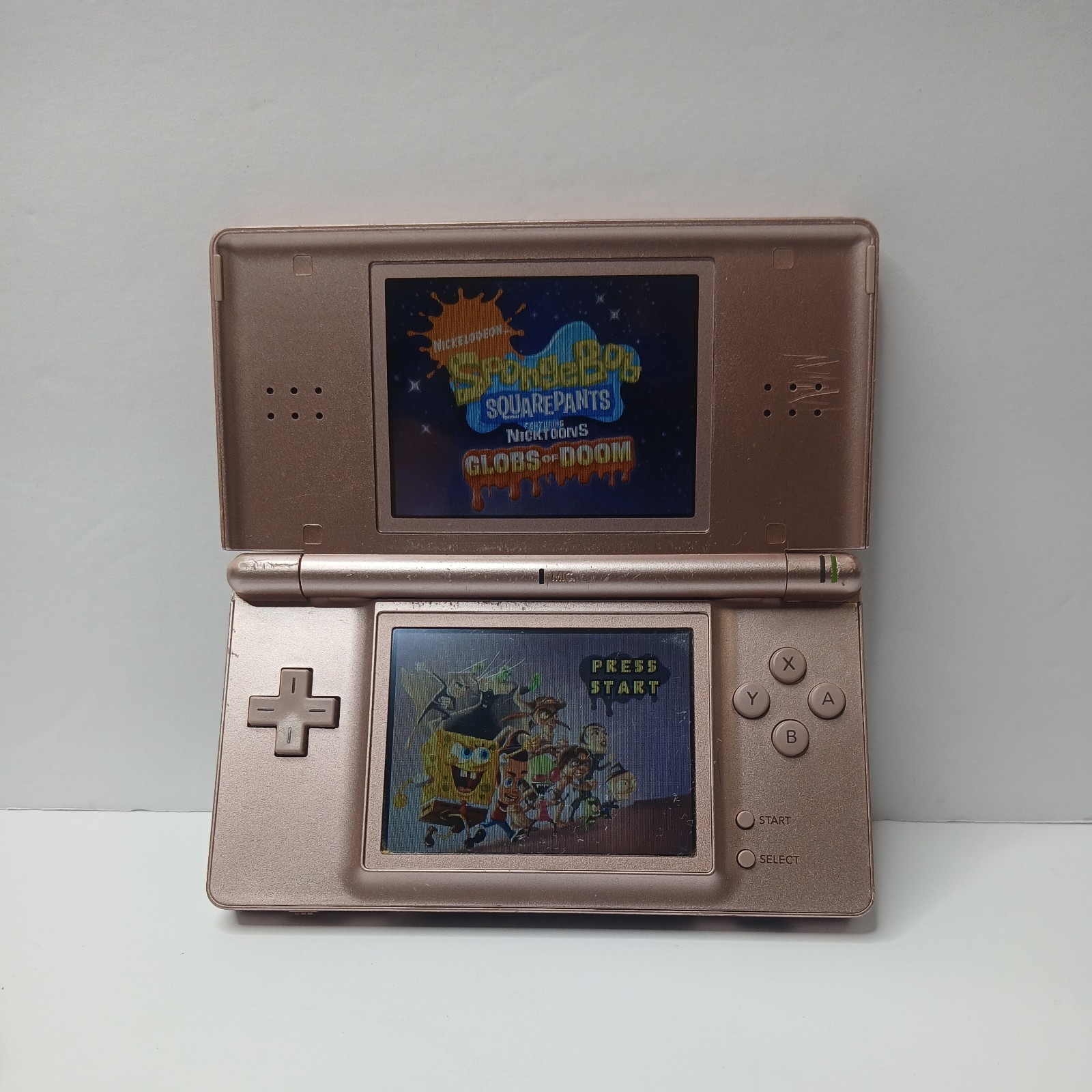 Nintendo DS Lite Metallic Rose Pink Tested Working W/ Charger No Stylus