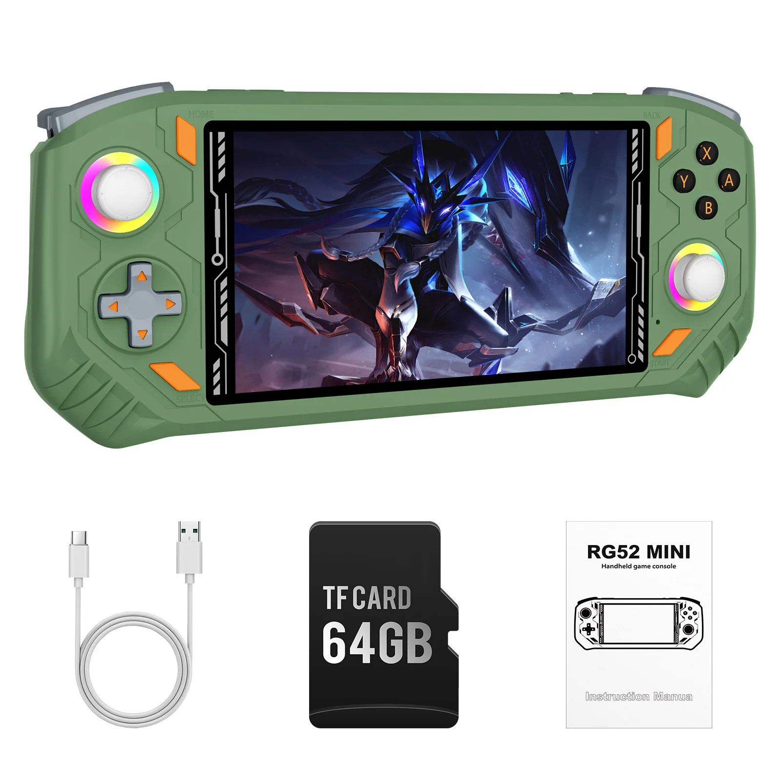 RG52 MINI Handheld Game Console 5.5″ IPS Screen 2.4 WIFI 22000+Games RK3562 Chip