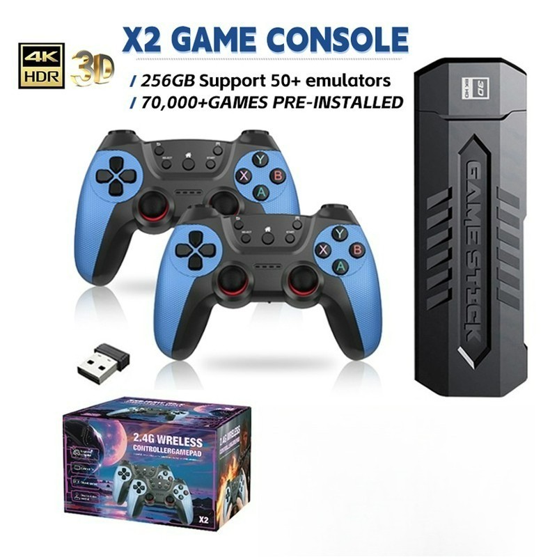 71000+ Retro Games 256GB Video Game Console TV Stick 4K HDMI Wireless Controller