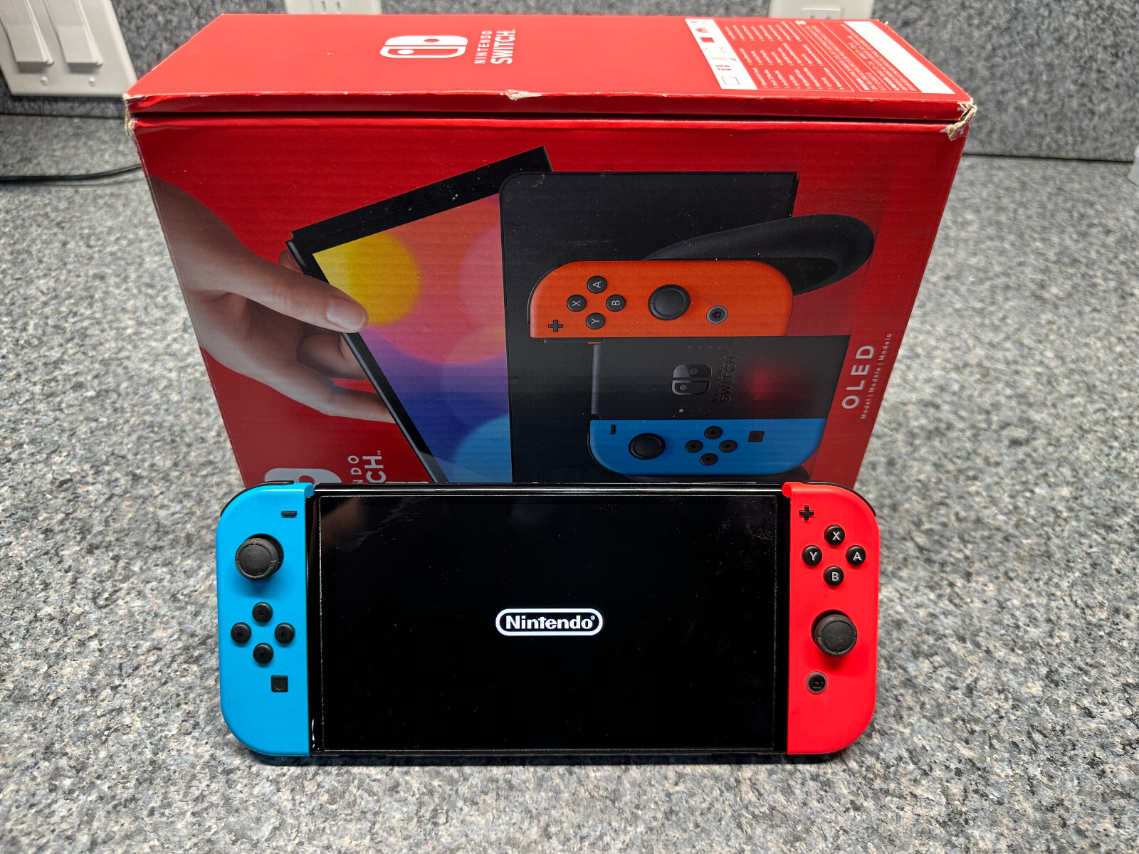 Nintendo Switch OLED Model Handheld Console – 64GB Wifi-HEG-001 w/ R/B Joycons