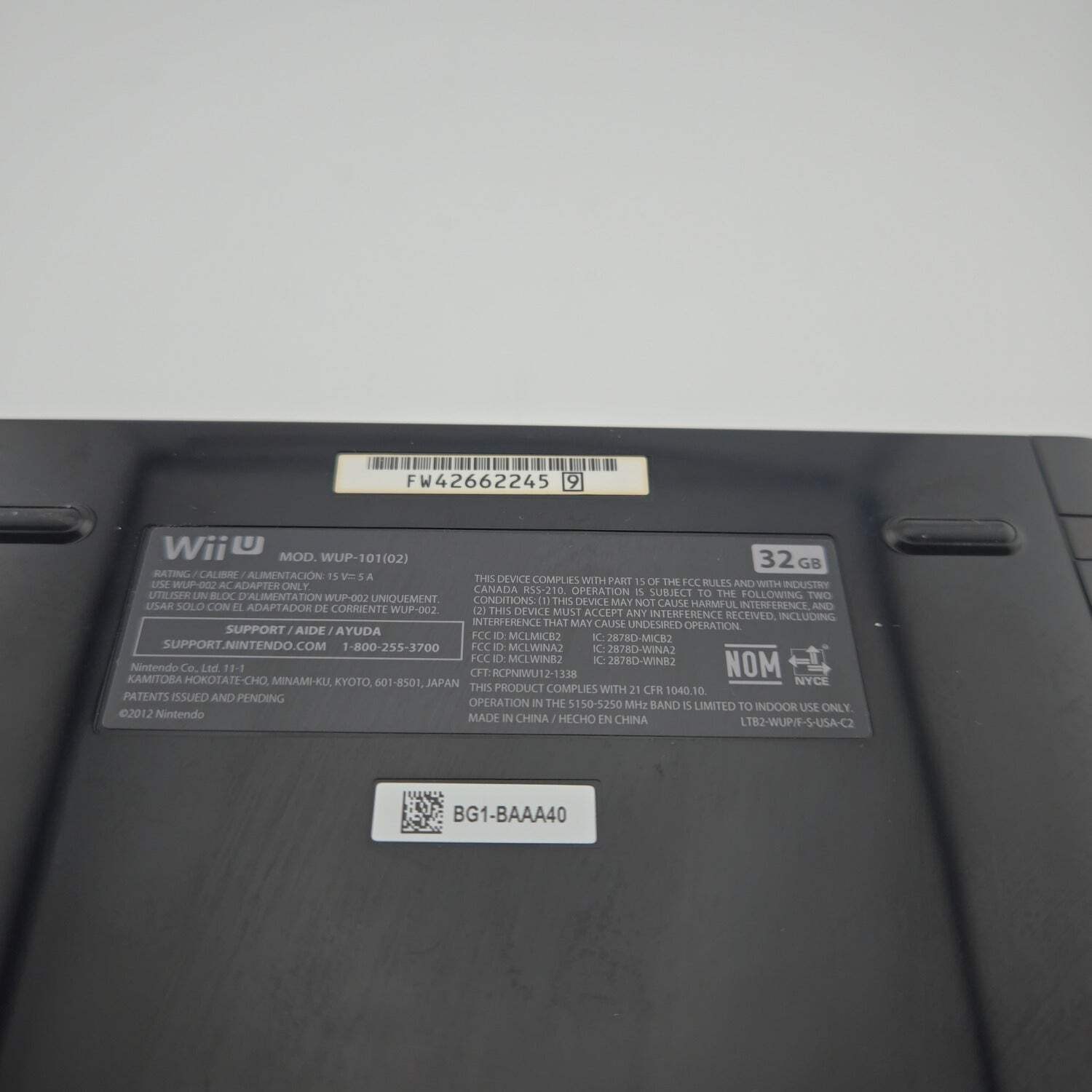 Nintendo Wii U Console Gaming System Only WUP-101 Black