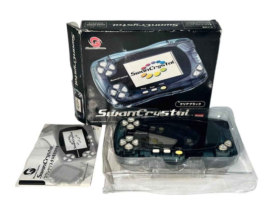 Swan Crystal WonderSwan Clear Black JAPAN Bandai BOX Instruction