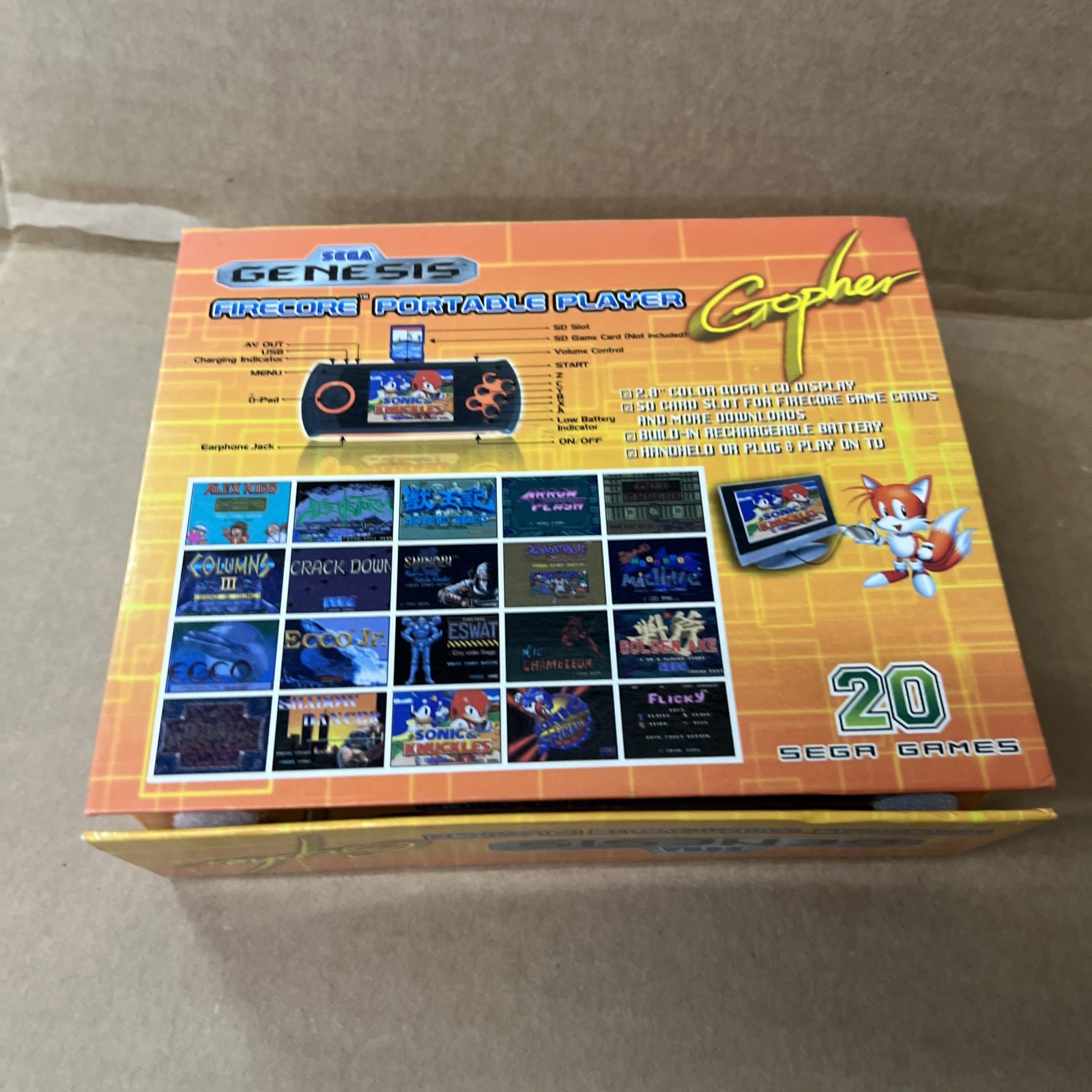 AT Games Sonic Portable Player 2.8” Color LCD Display 20 Games – New, Rare Item!