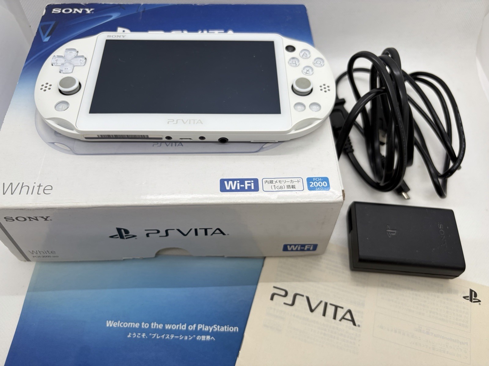 [Exc+++] Sony PS Vita White PCH-2000 ZA12 Slim Console Wi-fi w/Box