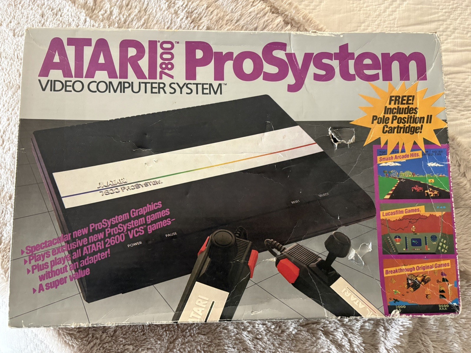 Atari 7800 Pro System Video Game Console with games and original box (tested)