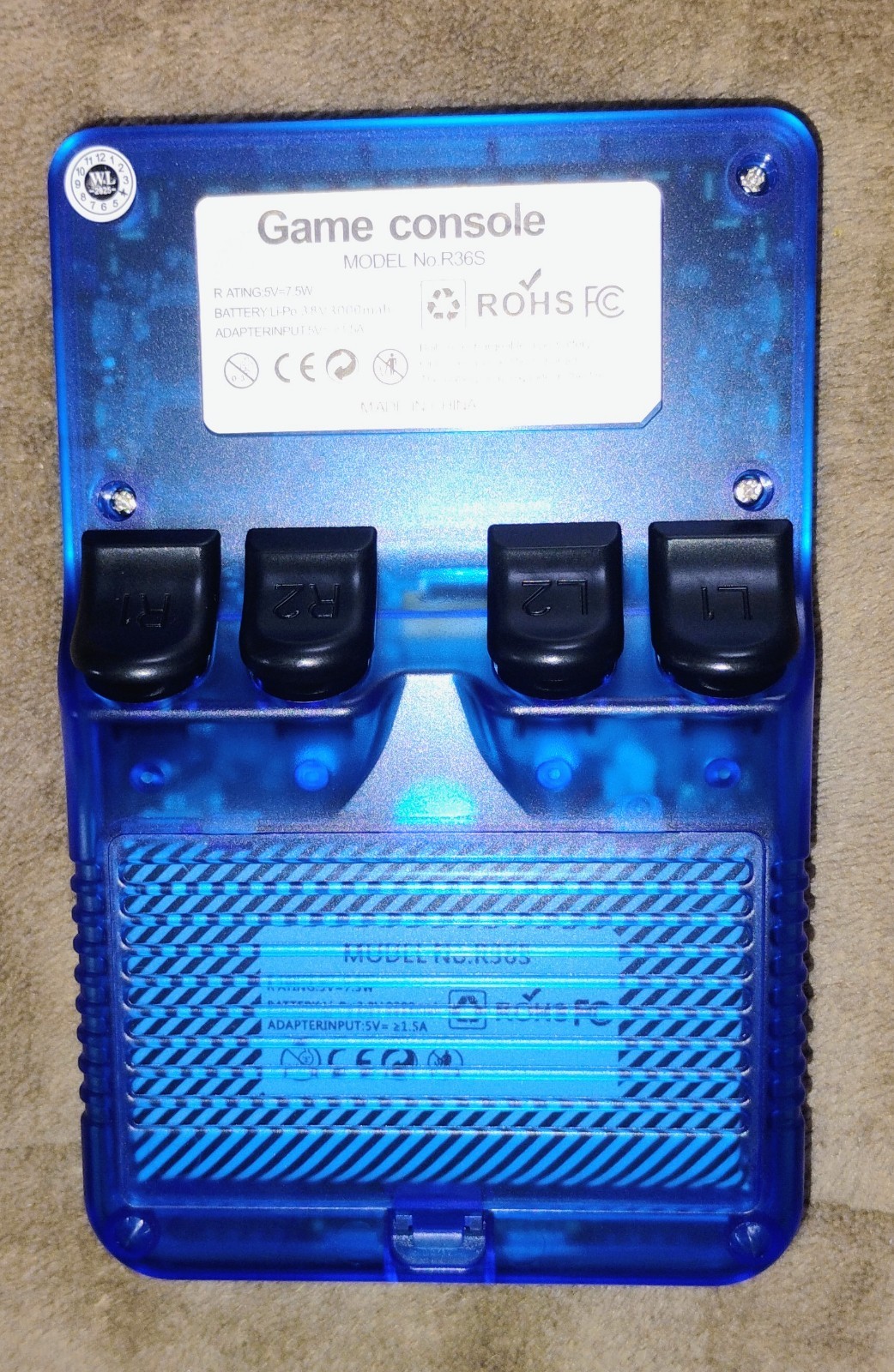 RS36 Game Console 3.5 Inch Screen Crystal Blue 128GB 2100+ Games *OPEN BOX*