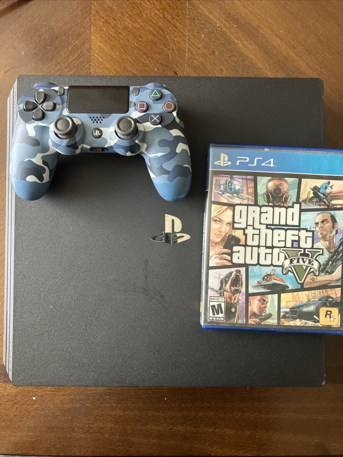 PlayStation 4 Pro 1TB GTA V with 1 Controller Power and HDMI Cables. Tested
