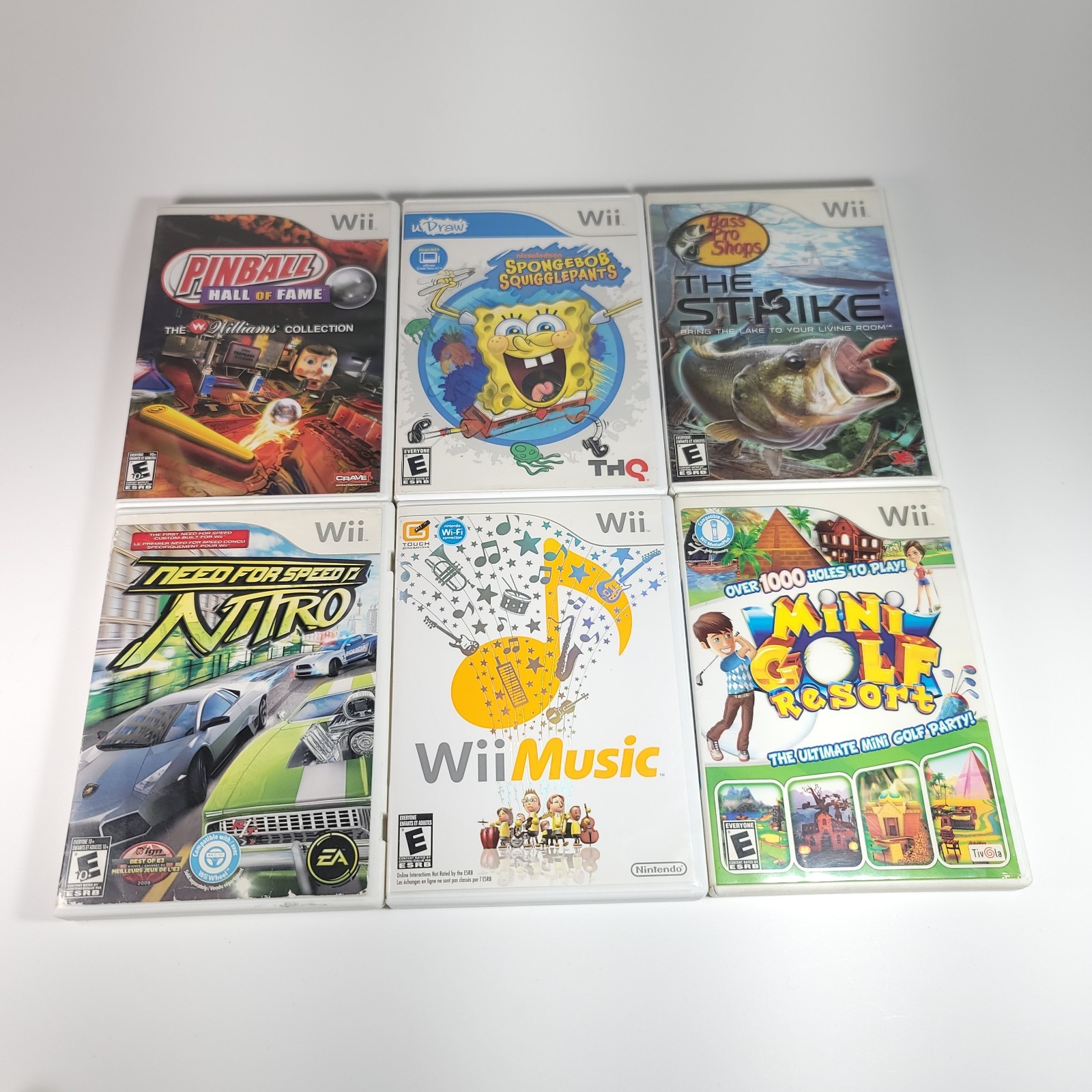 Nintendo Wii Console Bundle White Tested Complete + 6 Games Remote Nunchuk