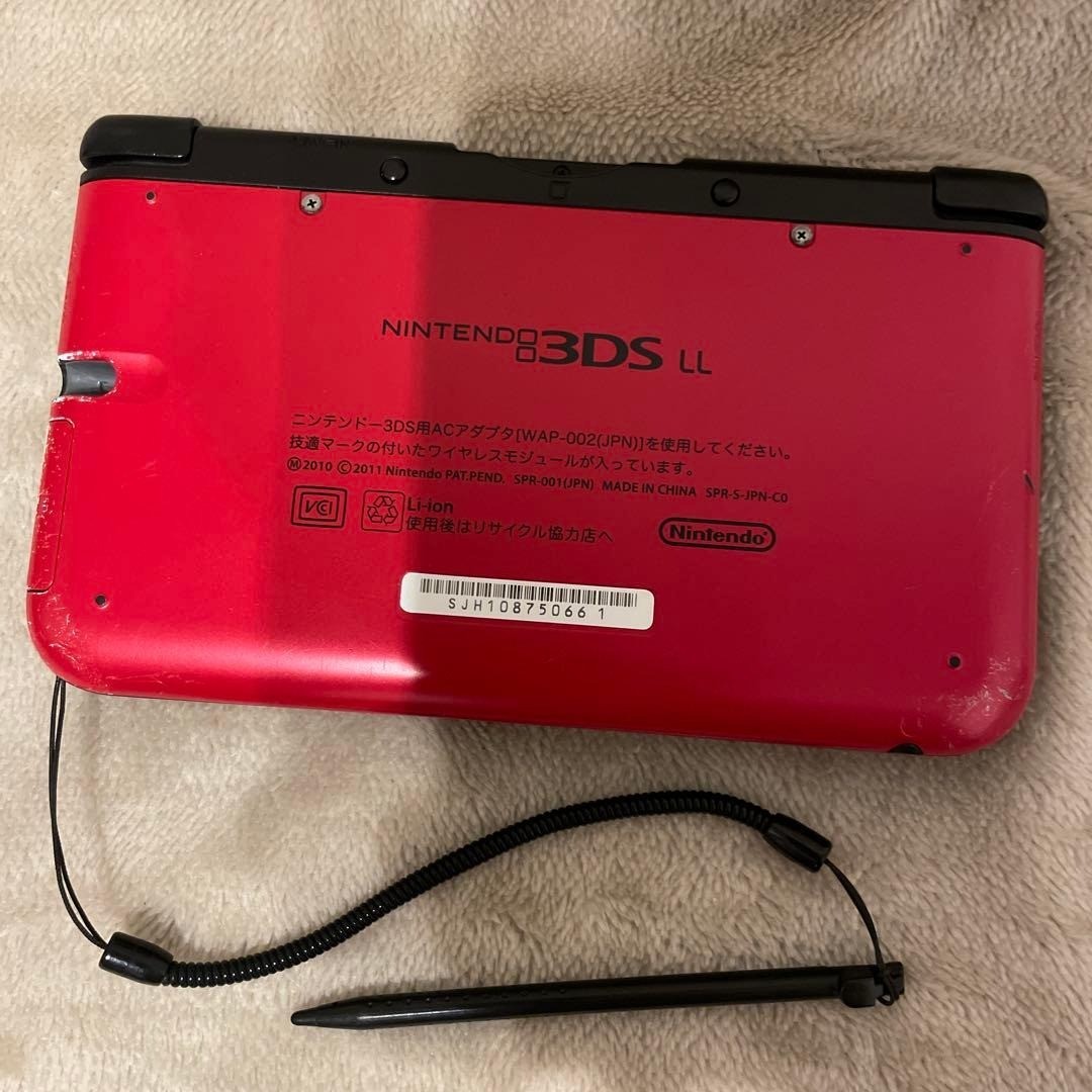 Nintendo 3DS LL Red x Black Console , 2 Softs etc. Ready-to-play Set Used