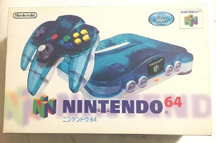 Nintendo64 Clear Blue Console Original box Tested N64 with Box