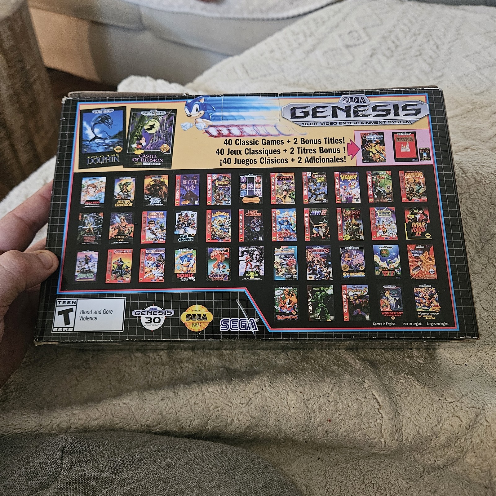 SEGA Genesis Mini Console 40 Games, 2 Controllers, HDMI/USB, 720p HD