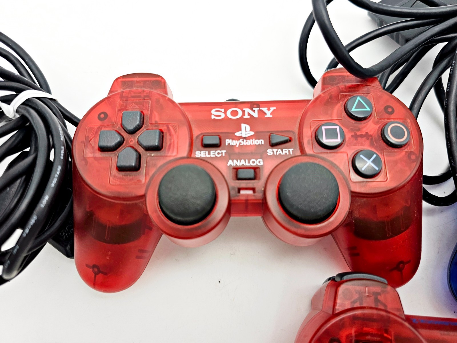 Playstation 2 Controller OEM 3pc Lot Red Blue