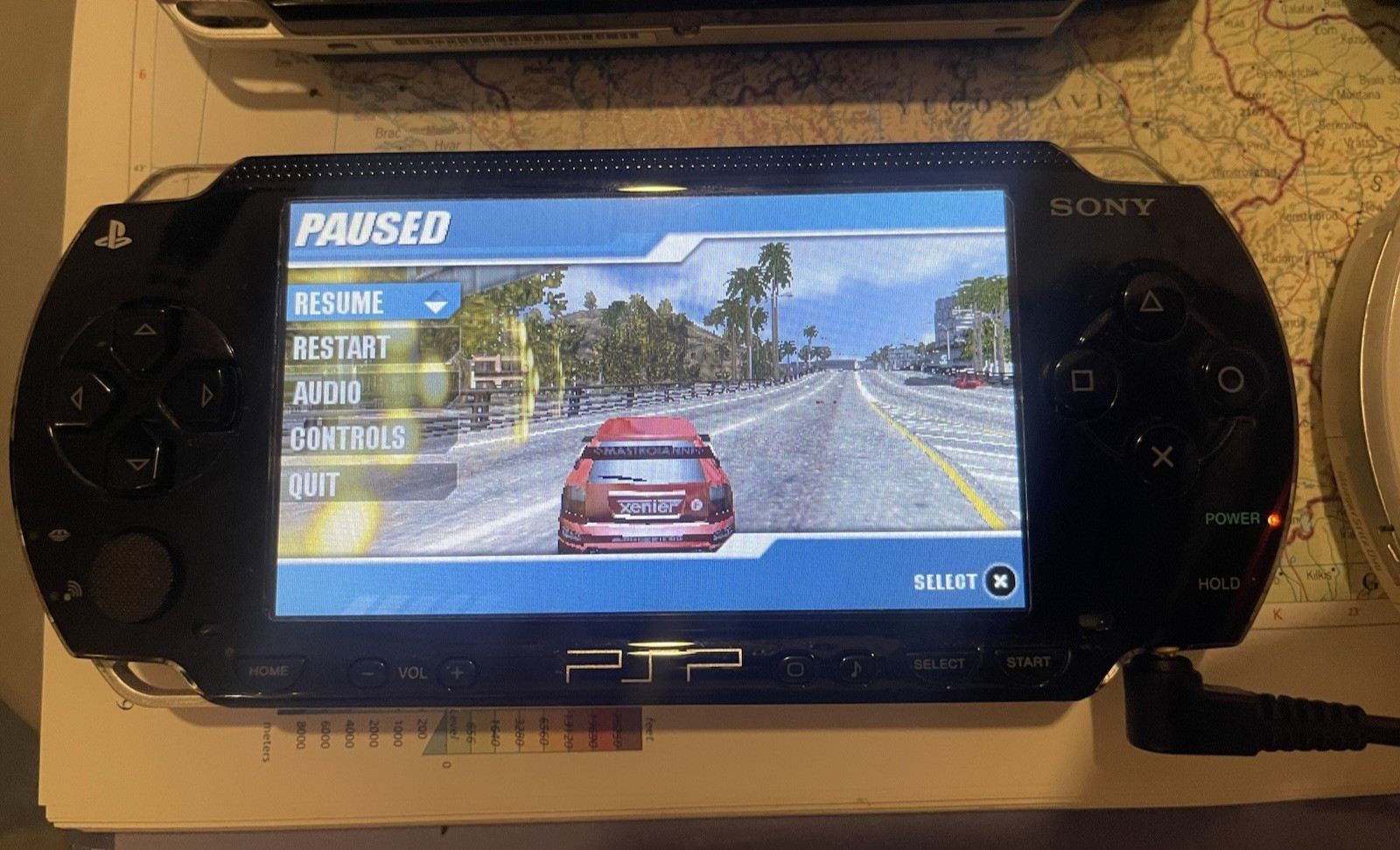 Sony PSP-1000 Playstation Portable Console Piano Black Charging Cord + Battery