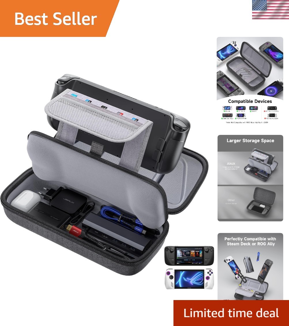 Hard Shell Carrying Case for Steam Deck & ROG Ally – Large Capacity