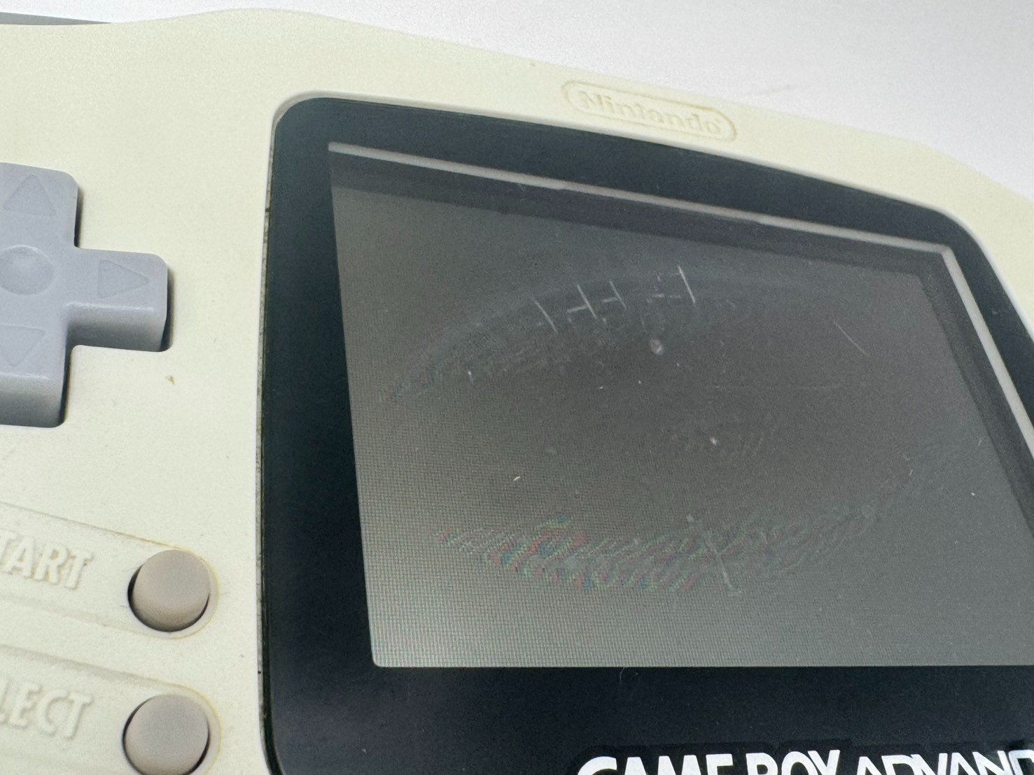 Nintendo Game Boy Advance White AGB-001 Console Tested LCD Dark Marks Japan