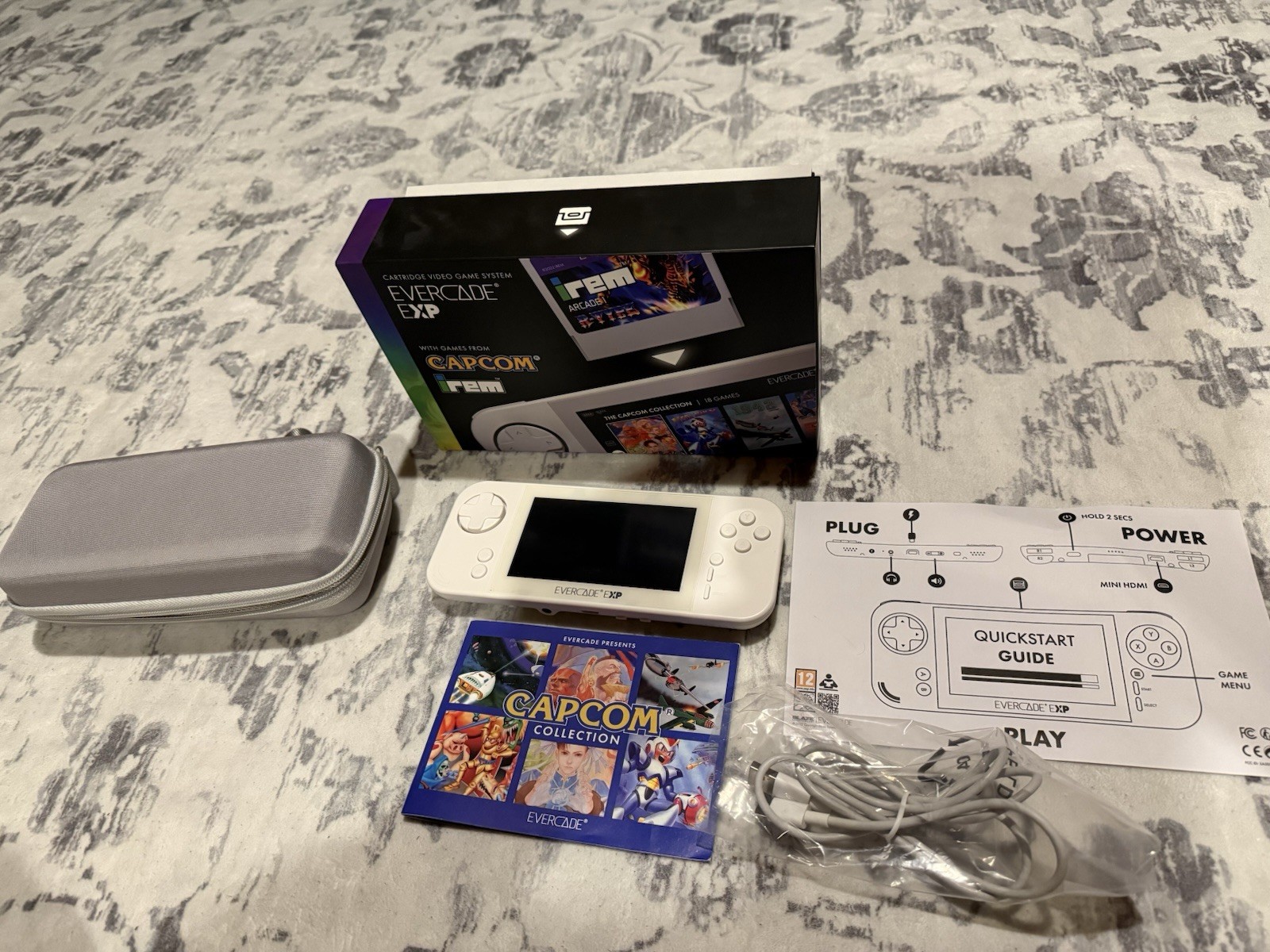 Blaze Evercade EXP Handheld Console – White (New Battery Needed, No irem Cart)