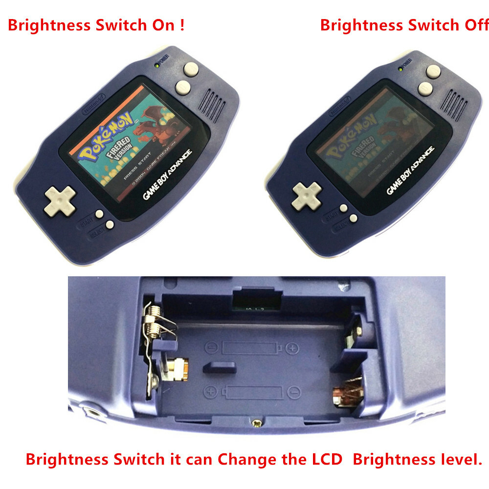 Dark Blue AGS-101 Backlight Backlit Screen Game Boy Advance GBA game Console