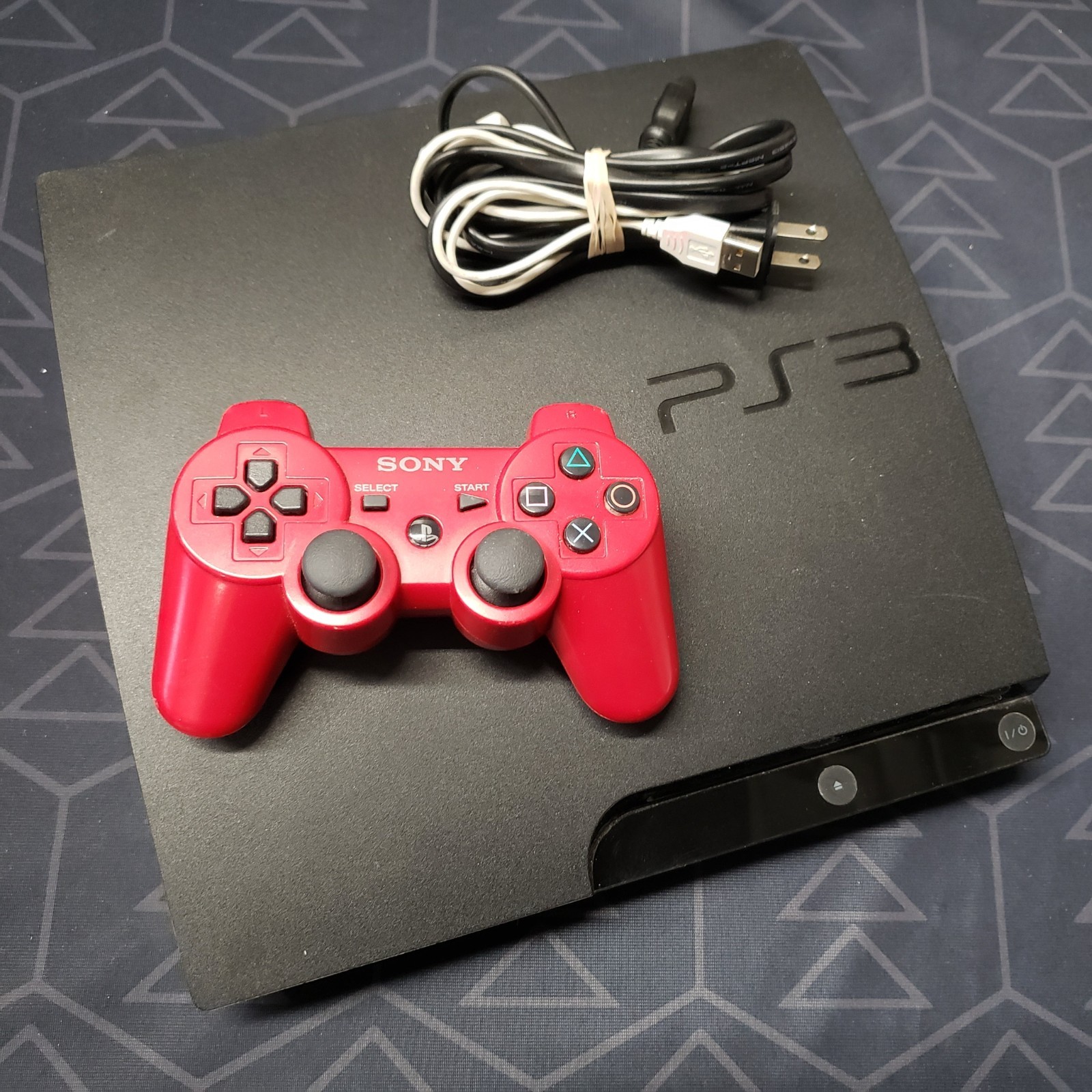 Playstation 3 Slim Console (CECH-3001A) 160GB W/ Controller + Charging Cable ps3