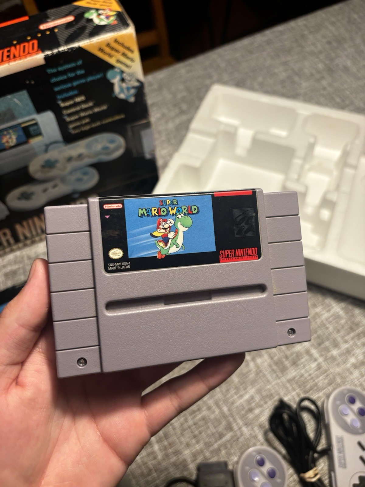 Nintendo Super NES Super Set Console with Super Mario World Complete In Box
