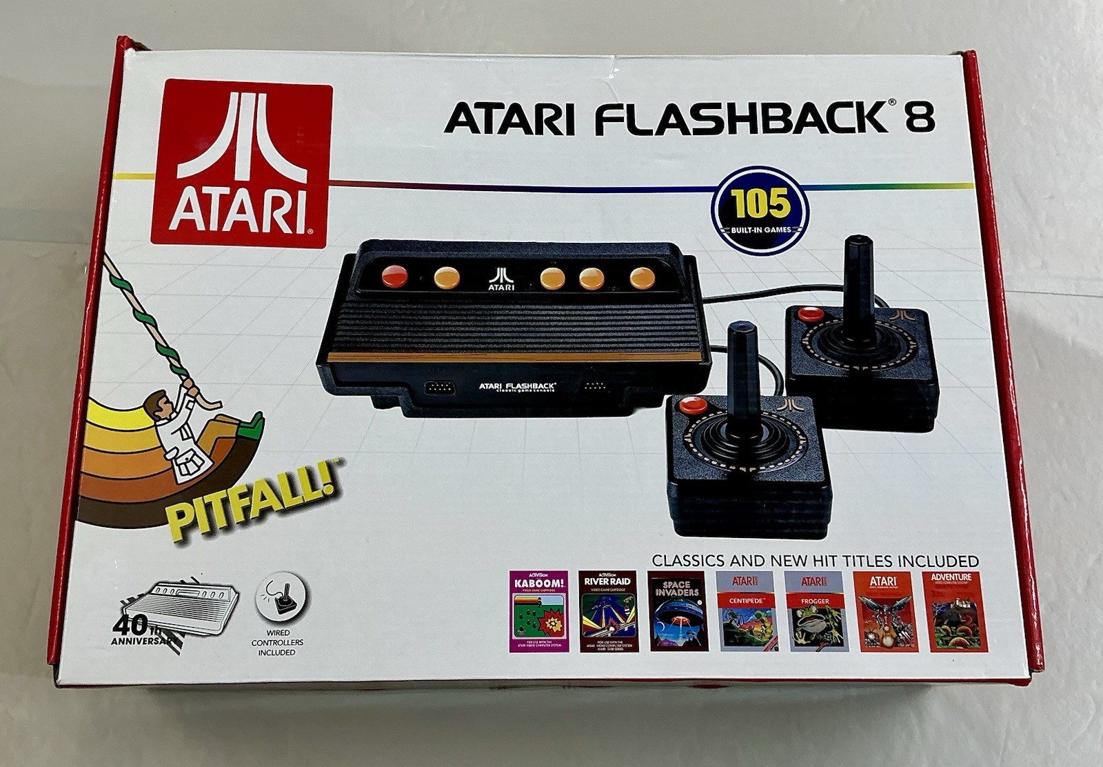 Atari Flashback w/ Box 105 Built In Games 40th Anniversary Atari 2 Controllers