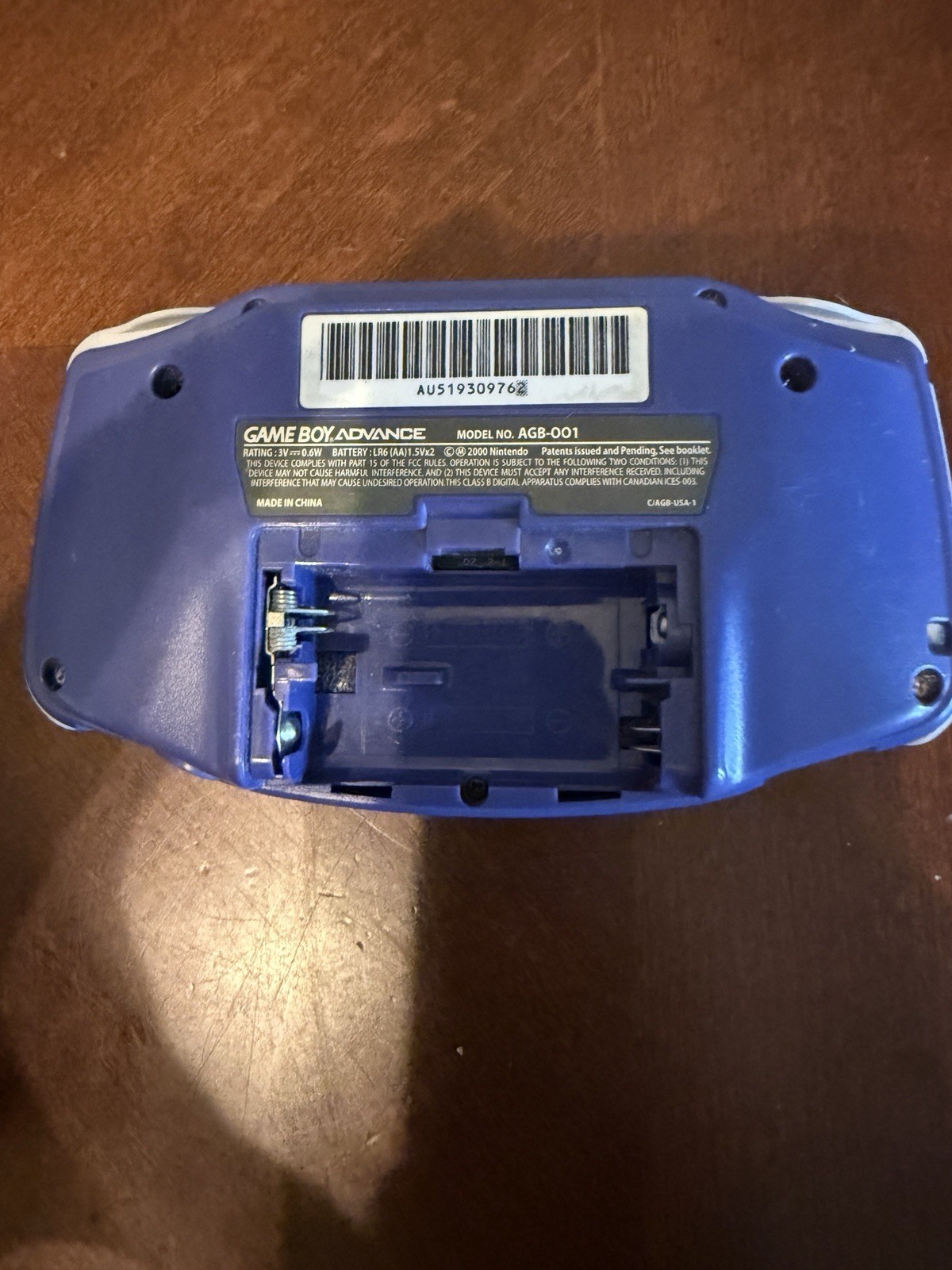 Nintendo Game Boy Advance Indigo Console Tested Working AGB-001