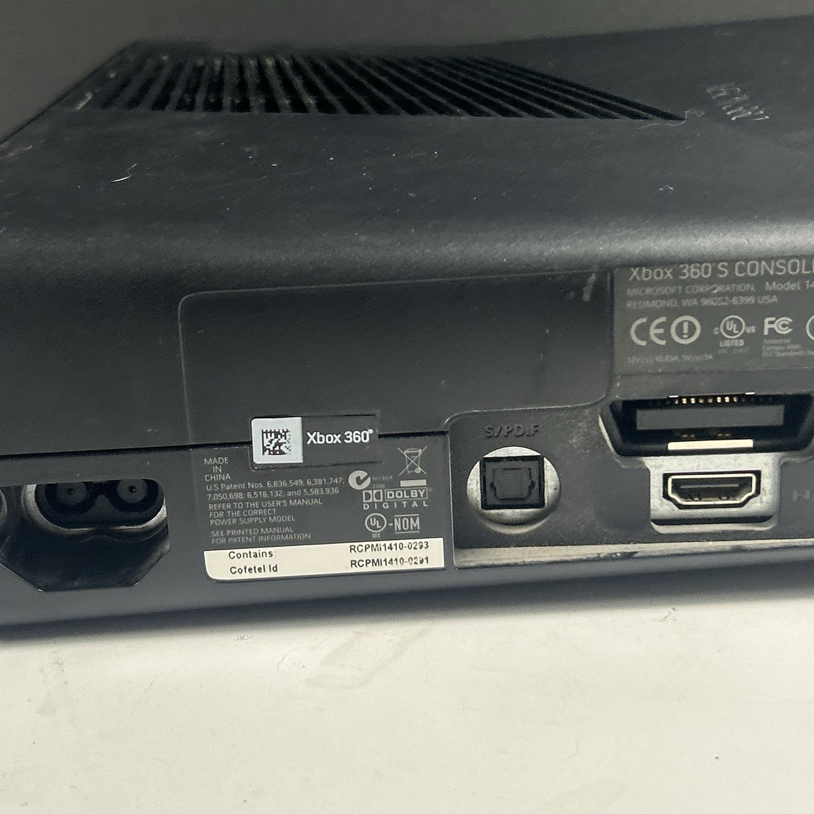 Microsoft Xbox 360 S Slim 4GB Console With Power Cable Tested Working
