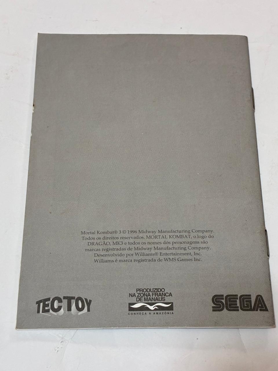 Sega Master System Tectoy : Mortal Kombat 3 complete manual poster Exclusive gam