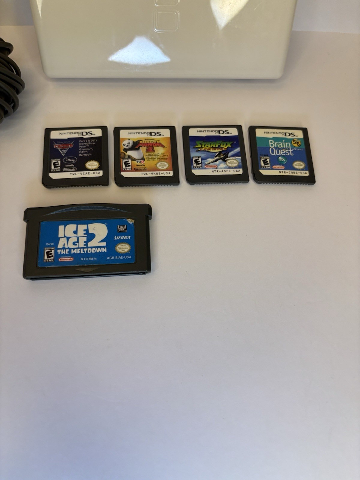 Nintendo DS Lite Handheld System White Complete Bundle With Games Tested Working