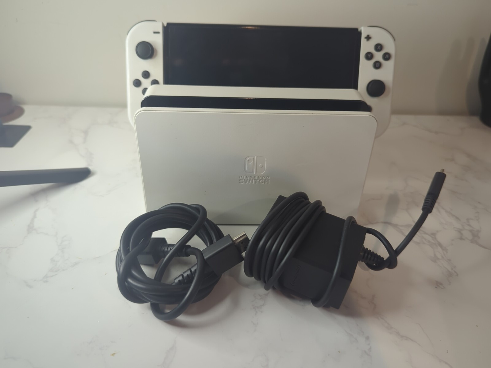 Nintendo Switch OLED (Console Only) W/Screen Protector- Original Dock & Cables