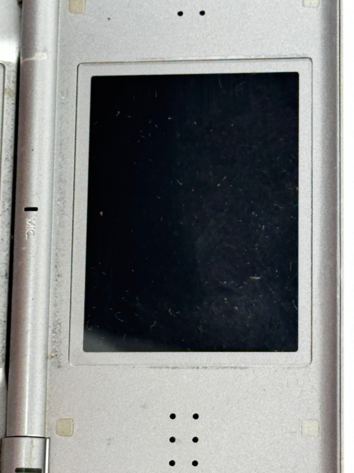 Nintendo DS Lite Silver Handheld Console USG-001 *For Parts or Fix* READ