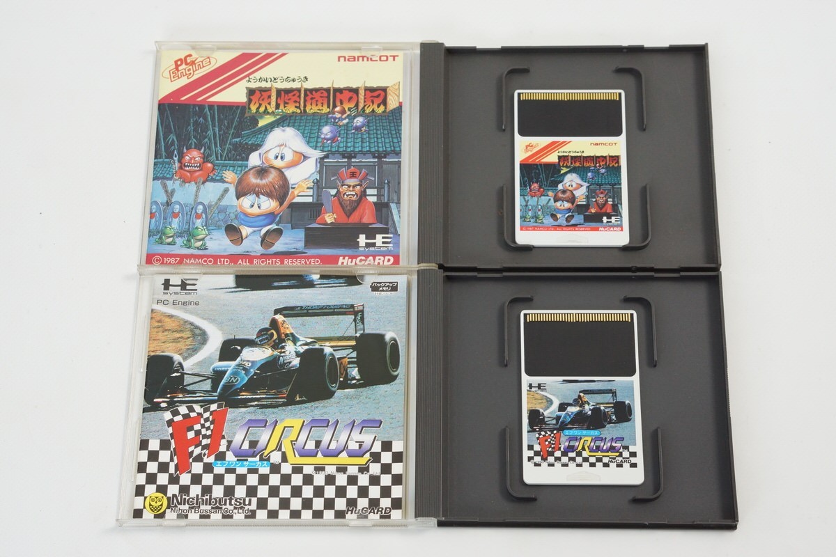 PC Engine Console PI-TG001 Tested System with Games Yokai Dochuki F1 Circus 263A