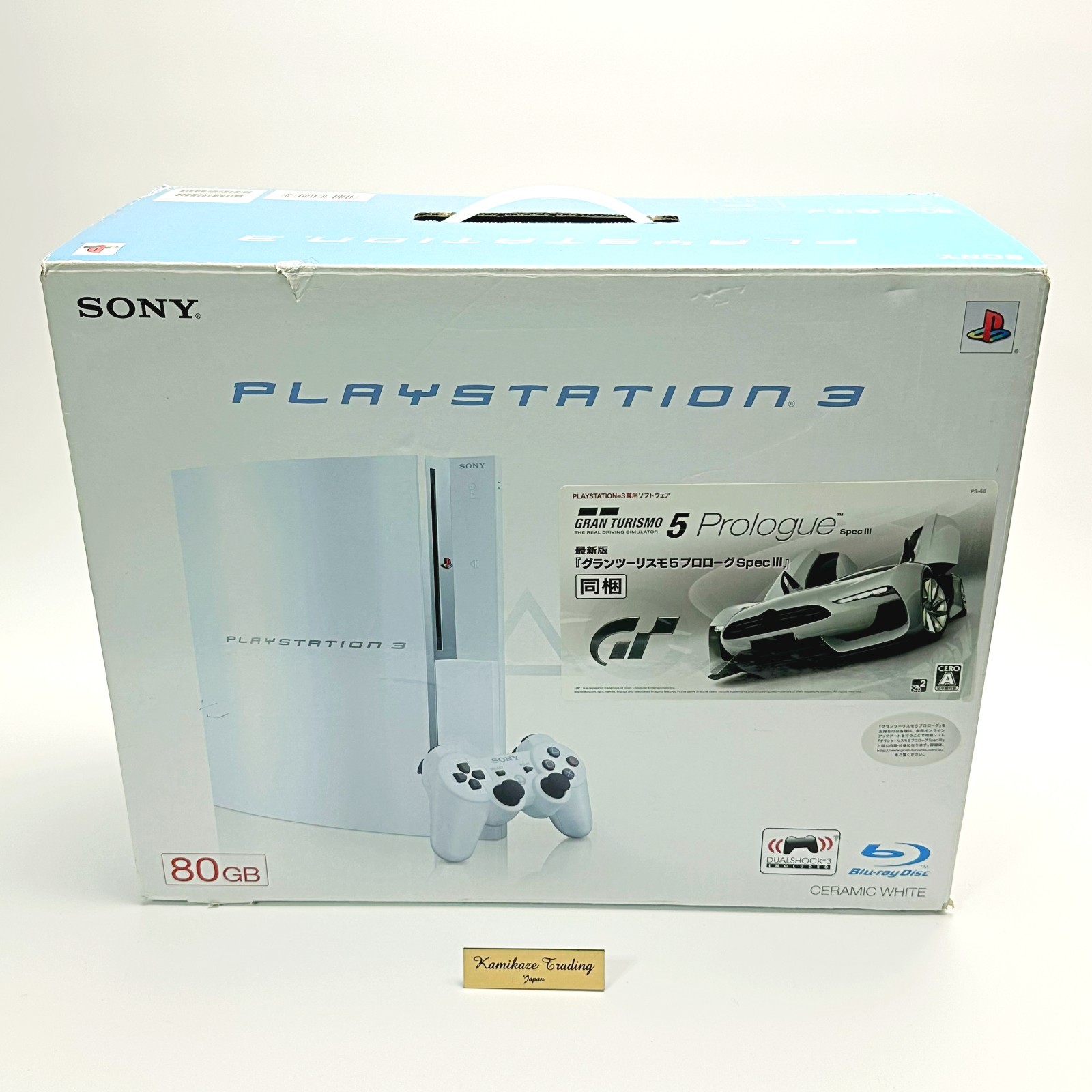 PS3 Ceramic White 80GB CECHL Console Full Accessories PlayStation 3 Fat [CC]