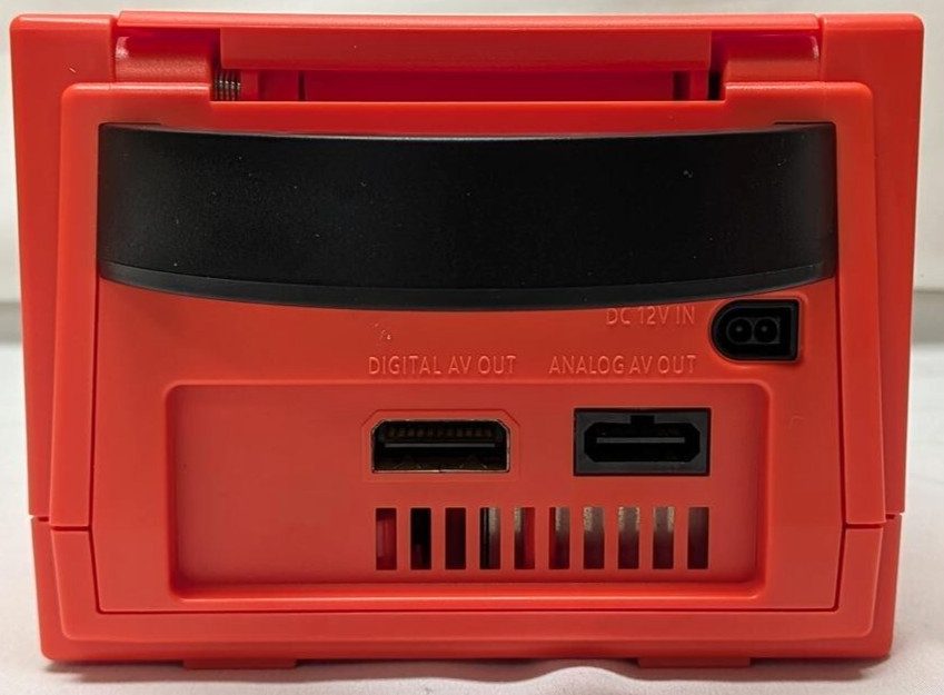 Nintendo GameCube RED-ORANGE Housing Gaming Console DOL-001 System Bundle NGC