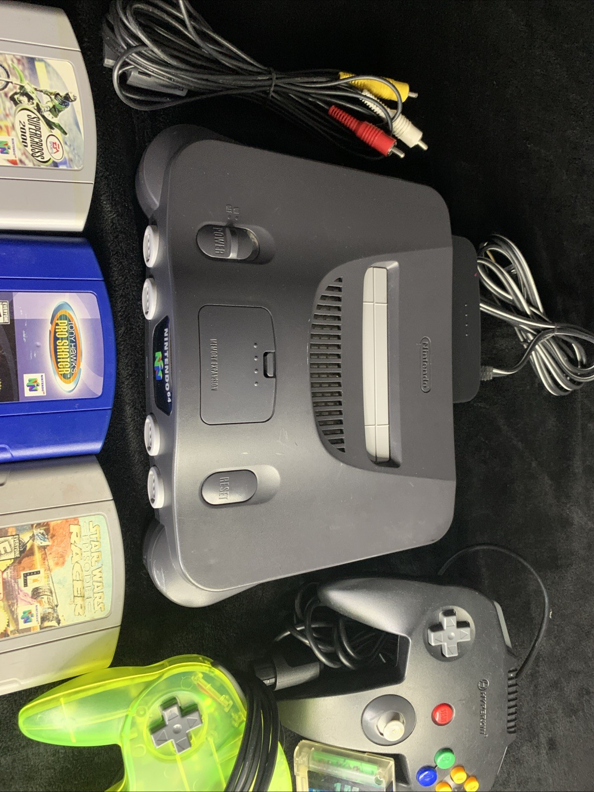 Nintendo 64 Console Bundle, 5 Games, 2 Controllers And Memory Card Tested.