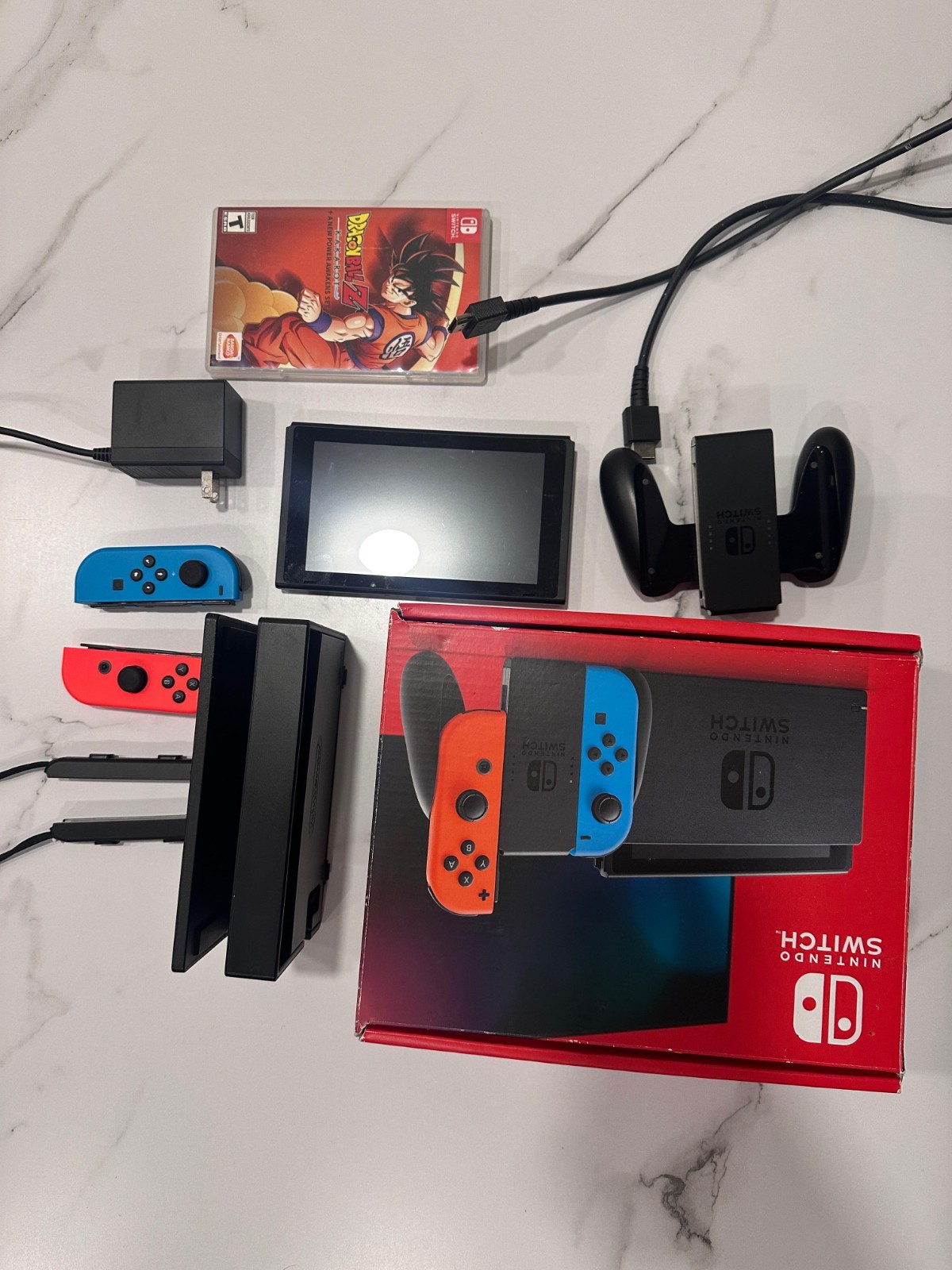 Nintendo Switch 32GB Black Console with Neon Red and Neon Blue Joy-Con