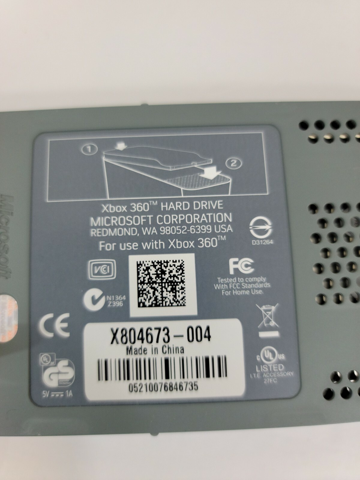 Microsoft Xbox 360 Console & HDD Only Tested Eject Button Sticks Repair or Parts