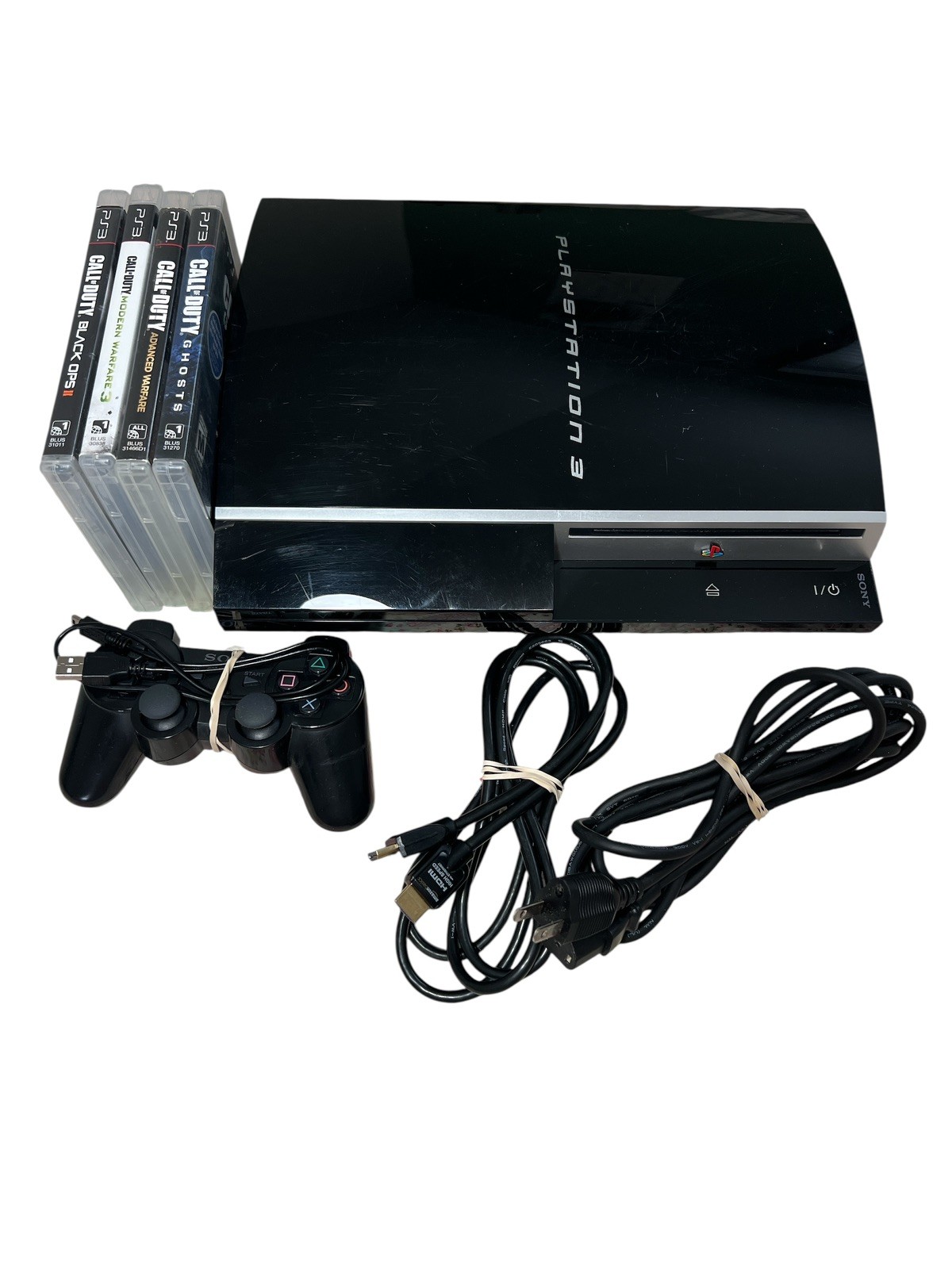 Sony PlayStation 3 PS3 74GB Console Plug & Play Bundle w/ 4Games Tested read⬇️