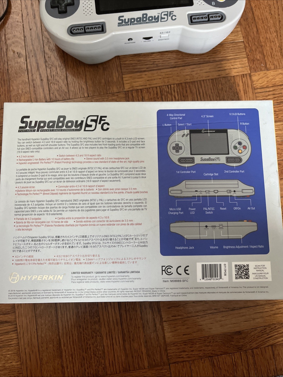 Hyperkin Supaboy SFC Complete CIB Rare Color, TESTED WORKS