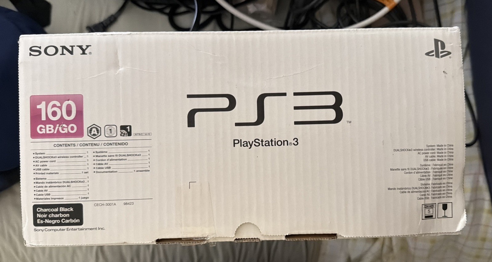 New Sony PlayStation 3 Slim 160GB Charcoal Black Blu-Ray Wi-Fi 1080p Console